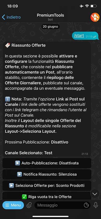 Funzionalità che pubblica automaticamente un post riepilogativo con le offerte più convenienti pubblicate in giornata