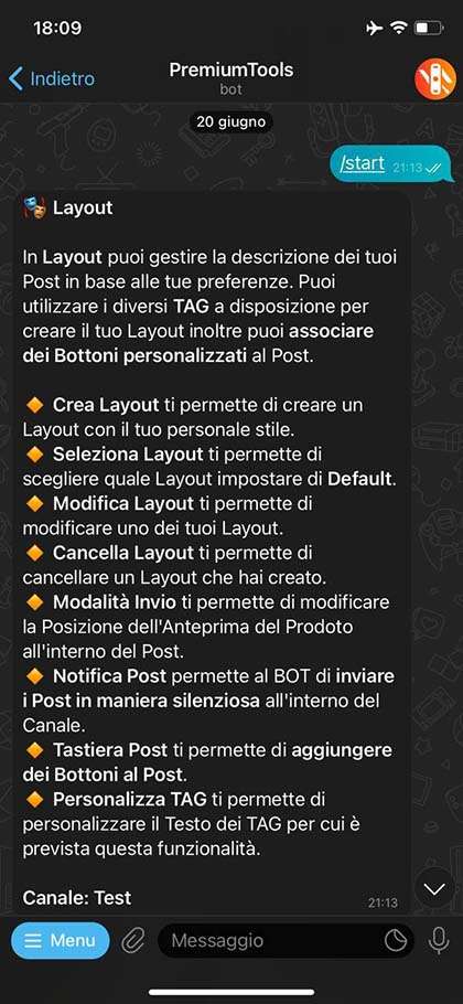 Sezione per la personalizzazione dei post