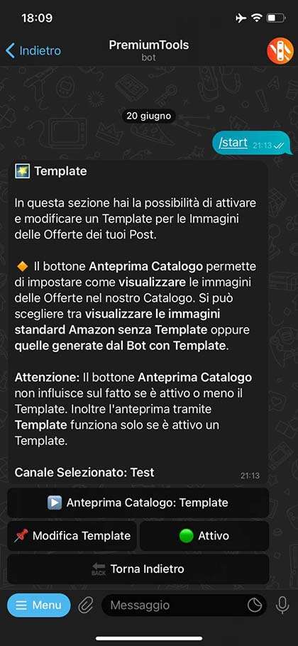 Sezione per la personalizzazione delle immagini delle offerte con i template