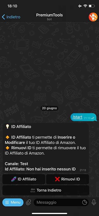 Aggiungi il tuo ID affiliato Amazon